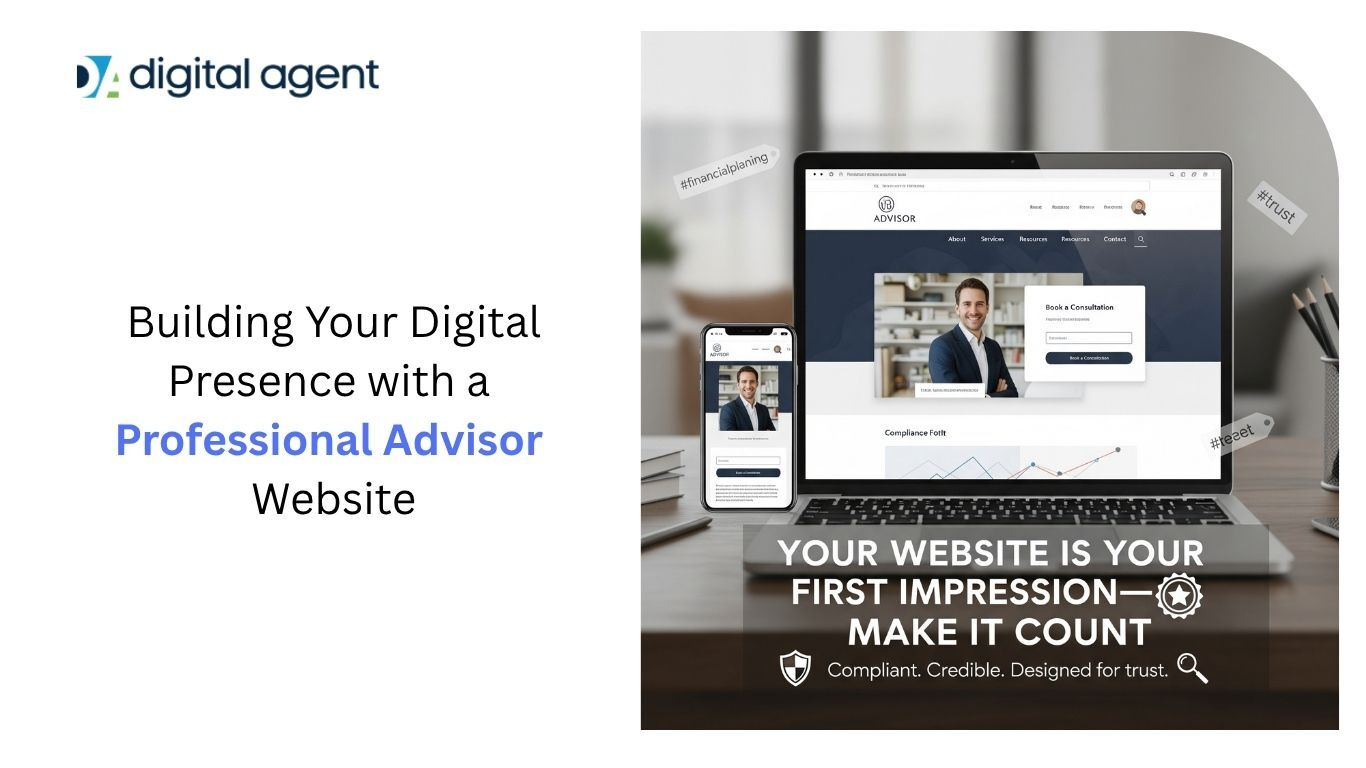 Financial advisor using Digital Agent platform to manage compliant social media posts across LinkedIn, Facebook, and Twitter.